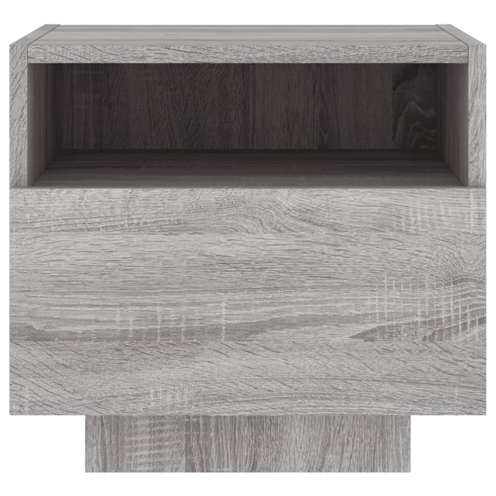 Comodini con Luci LED 2pz Grigio Sonoma 40x39x37 cm 836809