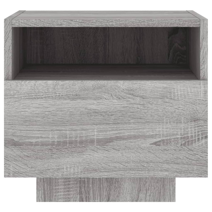 Comodini con Luci LED 2pz Grigio Sonoma 40x39x37 cm 836809