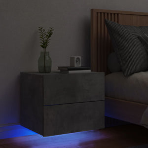 Comodino a Parete con Luci LED Grigio Cementocod mxl 84997