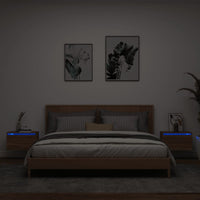 Comodini a Parete con luci LED 2 pz Rovere Marronecod mxl 85001