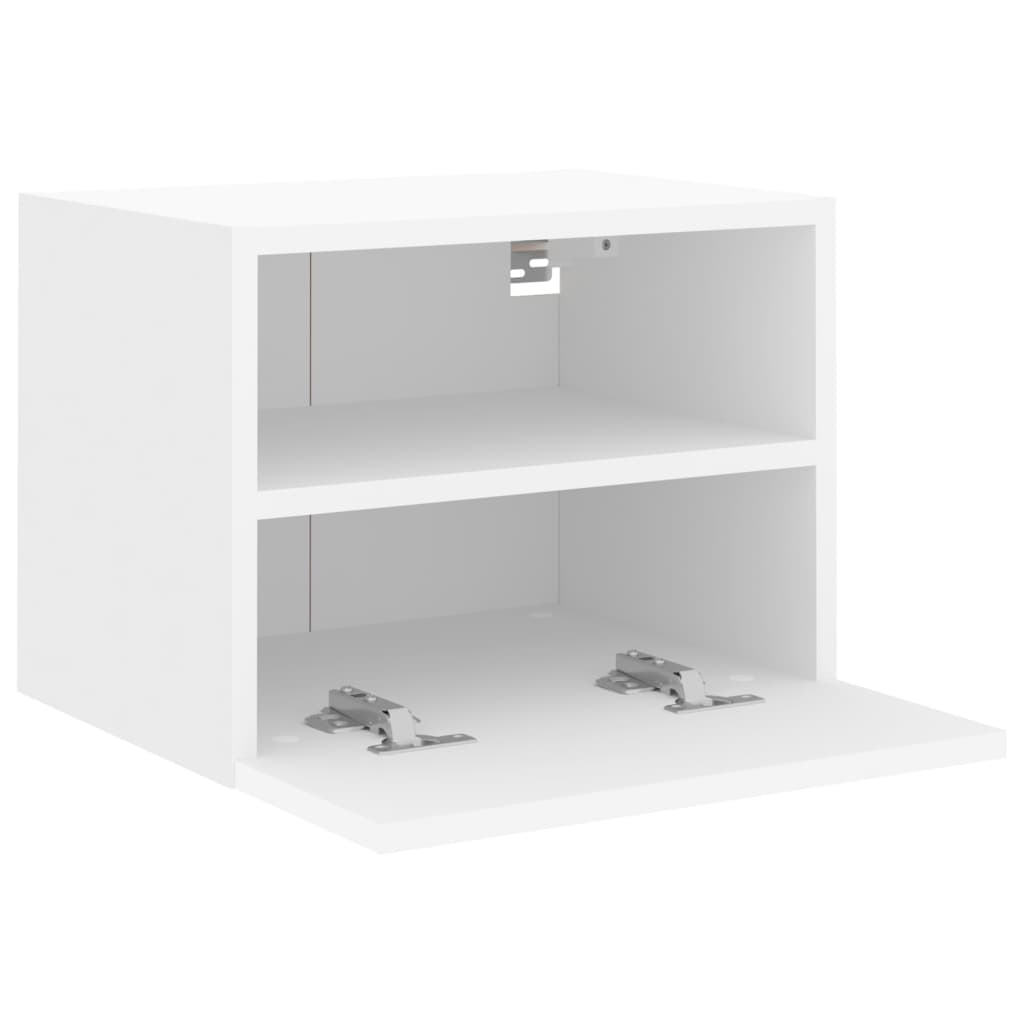 Mobili TV a Parete 2pz Bianchi 40x30x30 cm in Legno Multistrato 836841