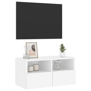 Mobile TV a Parete Bianco 60x30x30 cm in Legno Multistrato 836854