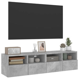 Mobili TV Muro 2pz Grigio Cemento 60x30x30 cm Legno Multistrato 836861