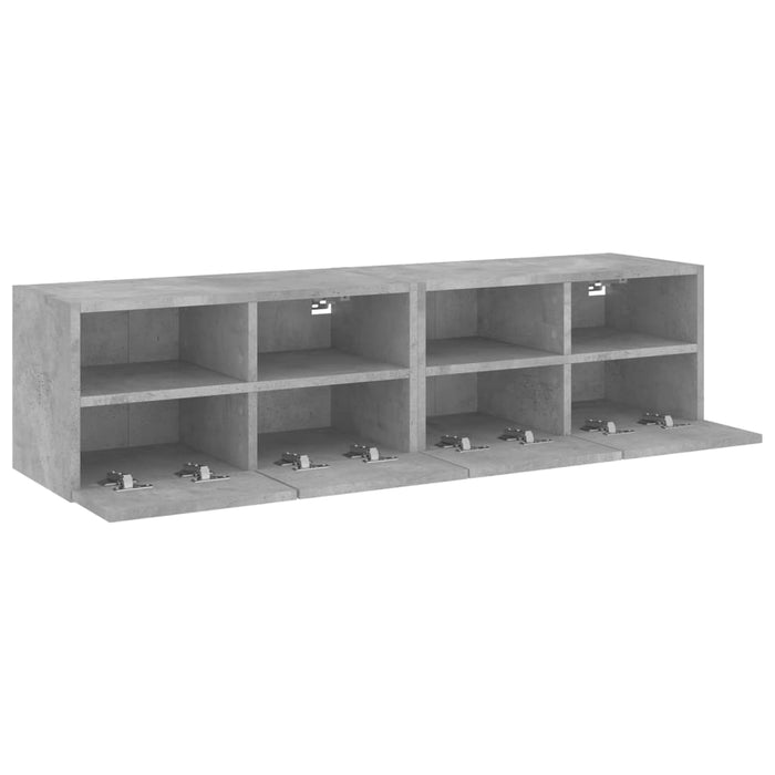 Mobili TV Muro 2pz Grigio Cemento 60x30x30 cm Legno Multistrato 836861