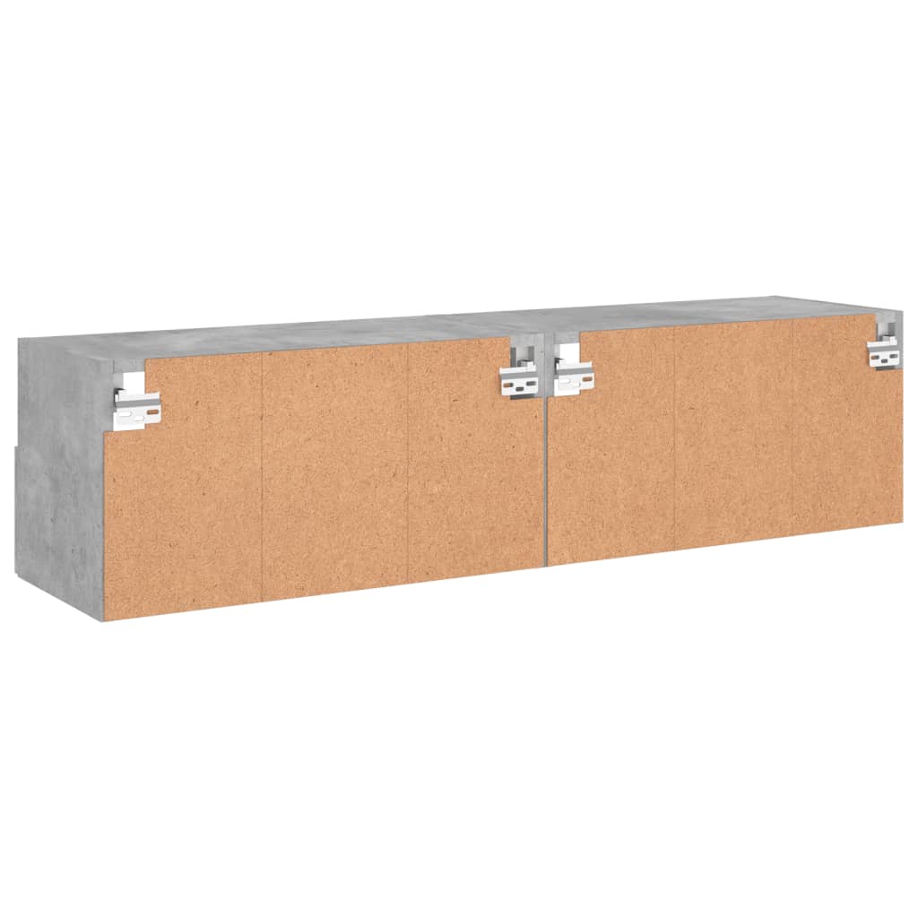 Mobili TV Muro 2pz Grigio Cemento 60x30x30 cm Legno Multistrato 836861