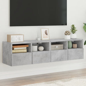 Mobili TV Muro 2pz Grigio Cemento 60x30x30 cm Legno Multistrato 836861