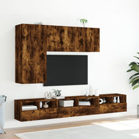 Mobile TV a Parete Rovere Fumo 60x30x30 cm in Legno Multistrato 836862