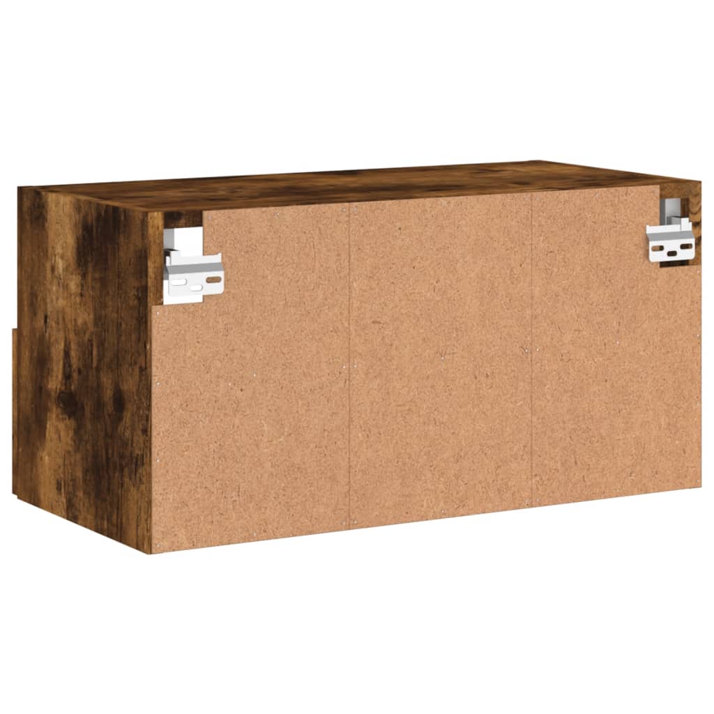 Mobile TV a Parete Rovere Fumo 60x30x30 cm in Legno Multistrato 836862