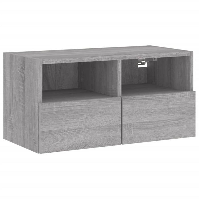 Mobile TV a Parete Grigio Sonoma 60x30x30 cm Legno Multistrato 836864