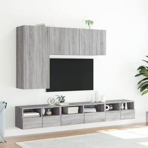 Mobile TV a Parete Grigio Sonoma 60x30x30 cm Legno Multistrato 836864