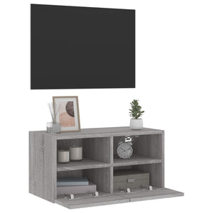 Mobile TV a Parete Grigio Sonoma 60x30x30 cm Legno Multistrato 836864