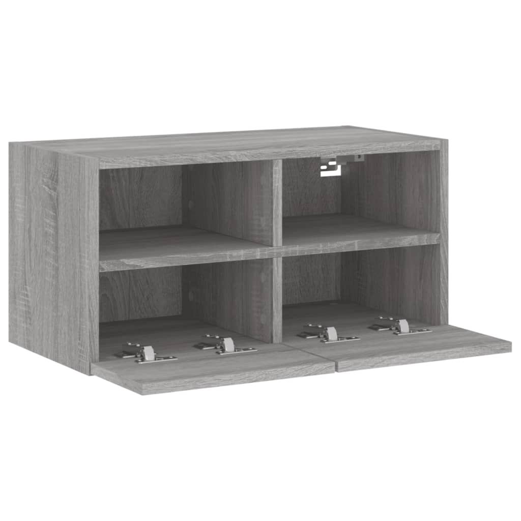 Mobile TV a Parete Grigio Sonoma 60x30x30 cm Legno Multistrato 836864