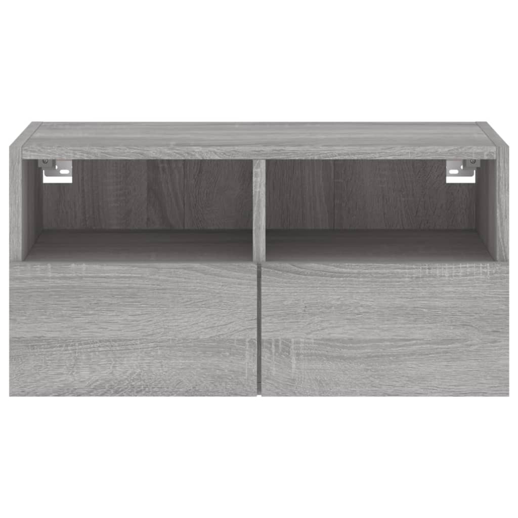 Mobile TV a Parete Grigio Sonoma 60x30x30 cm Legno Multistrato 836864