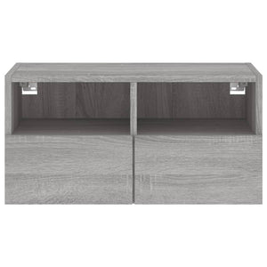 Mobile TV a Parete Grigio Sonoma 60x30x30 cm Legno Multistrato 836864