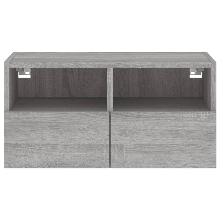 Mobile TV a Parete Grigio Sonoma 60x30x30 cm Legno Multistrato 836864