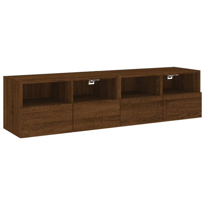 Mobili TV Muro 2 pz Rovere Marrone 60x30x30cm Legno Multistrato 836867