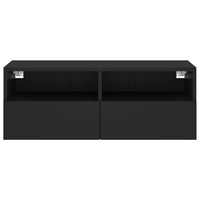 Mobile TV a Parete Nero 80x30x30 cm in Legno Multistrato 836870