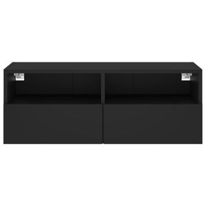 Mobile TV a Parete Nero 80x30x30 cm in Legno Multistrato 836870