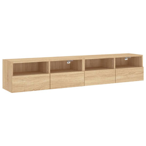 Mobili TV Parete 2pz Rovere Sonoma 80x30x30cm Legno Multistratocod mxl 110055