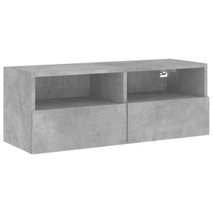 Mobile TV a Parete Grigio Cemento 80x30x30 cm Legno Multistrato 836874