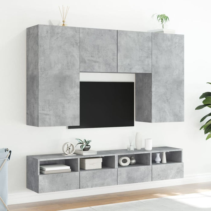 Mobile TV a Parete Grigio Cemento 80x30x30 cm Legno Multistrato 836874