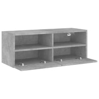 Mobile TV a Parete Grigio Cemento 80x30x30 cm Legno Multistrato 836874