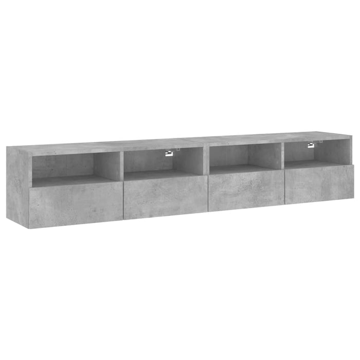 Mobili TV Muro 2pz Grigio Cemento 80x30x30 cm Legno Multistrato 836875