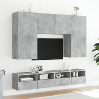 Mobili TV Muro 2pz Grigio Cemento 80x30x30 cm Legno Multistrato 836875