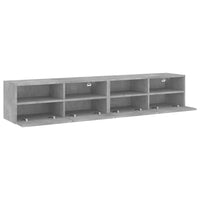 Mobili TV Muro 2pz Grigio Cemento 80x30x30 cm Legno Multistrato 836875