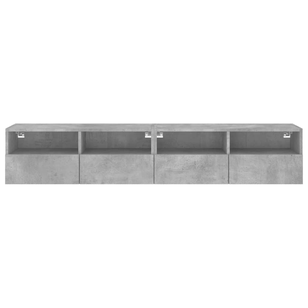 Mobili TV Muro 2pz Grigio Cemento 80x30x30 cm Legno Multistrato 836875