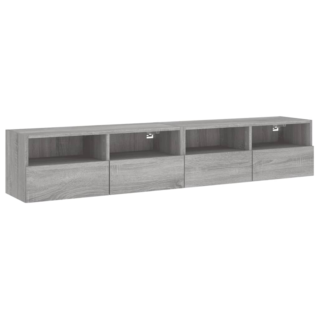 Mobili TV Parete 2pz Grigio Sonoma 80x30x30cm Legno Multistratocod mxl 86085