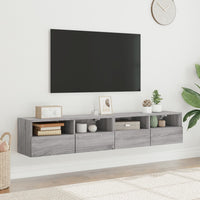 Mobili TV Parete 2pz Grigio Sonoma 80x30x30cm Legno Multistratocod mxl 86085