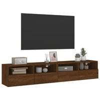 Mobili TV Muro 2 pz Rovere Marrone 80x30x30cm Legno Multistrato 836881