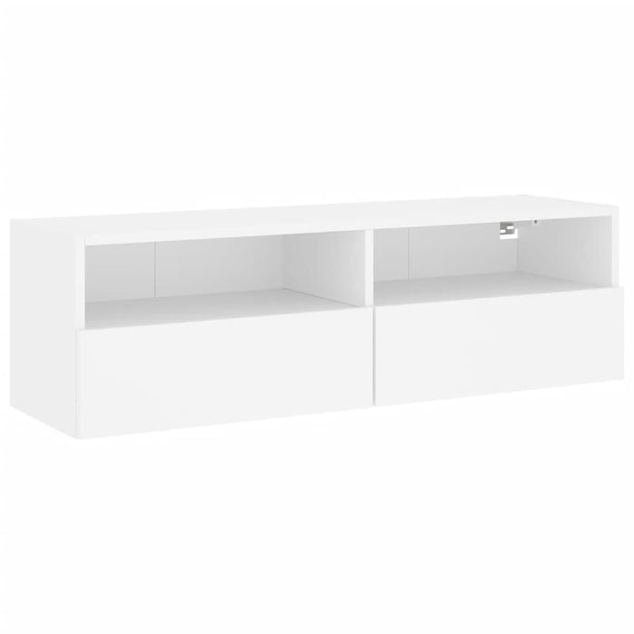 Mobile TV a Parete Bianco 100x30x30 cm in Legno Multistrato 836882