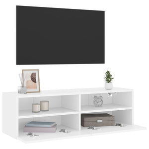 Mobile TV a Parete Bianco 100x30x30 cm in Legno Multistrato 836882