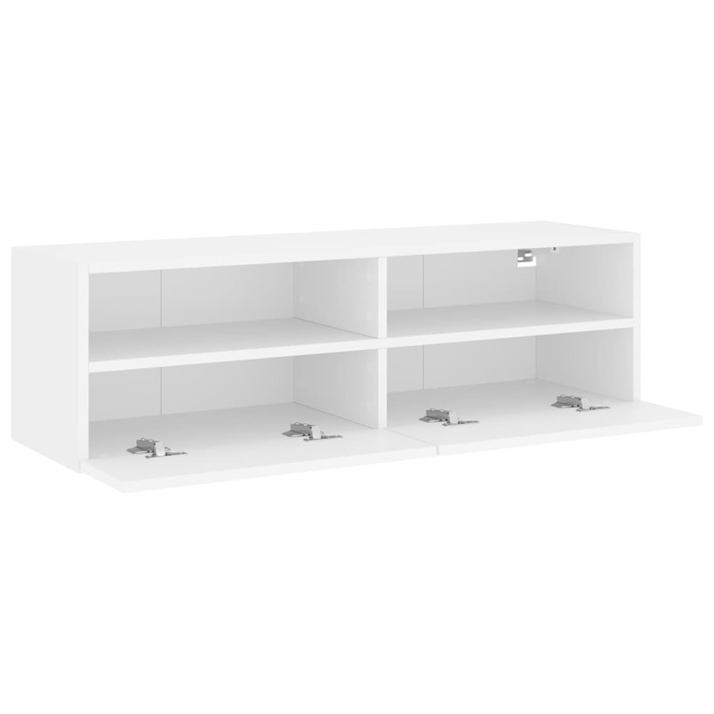 Mobile TV a Parete Bianco 100x30x30 cm in Legno Multistrato 836882