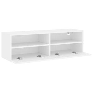 Mobile TV a Parete Bianco 100x30x30 cm in Legno Multistrato 836882