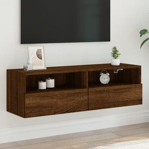 Mobile TV a Parete Rovere Marrone 100x30x30cm Legno Multistrato 836894