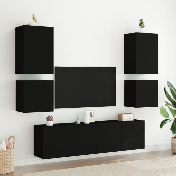 Mobile TV a Parete Nero 40,5x30x40 cm in Legno Multistrato 836898