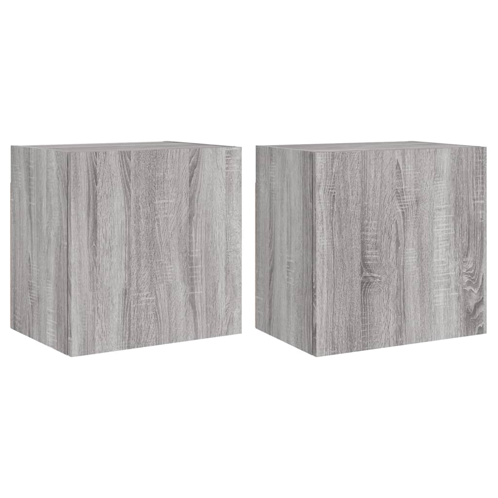 Mobili TV Muro 2pz Grigio Sonoma 40,5x30x40cm Legno Multistrato 836907