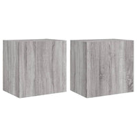 Mobili TV Muro 2pz Grigio Sonoma 40,5x30x40cm Legno Multistrato 836907