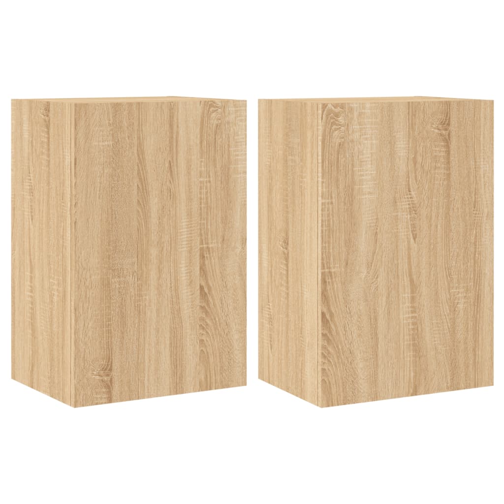 Mobili TV Muro 2pz Rovere Sonoma 40,5x30x60cm Legno Multistratocod mxl 110062