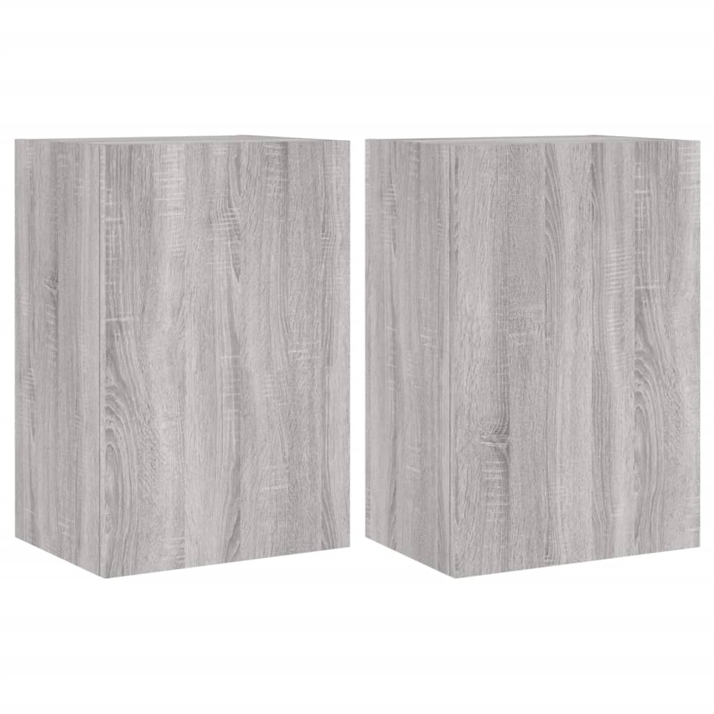 Mobili TV Muro 2pz Grigio Sonoma 40,5x30x60cm Legno Multistrato 836921