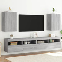 Mobili TV Muro 2pz Grigio Sonoma 40,5x30x60cm Legno Multistrato 836921