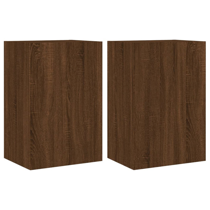 Mobili TV Muro 2 pz Rovere Marrone 40,5x30x60 Legno Multistratocod mxl 86093