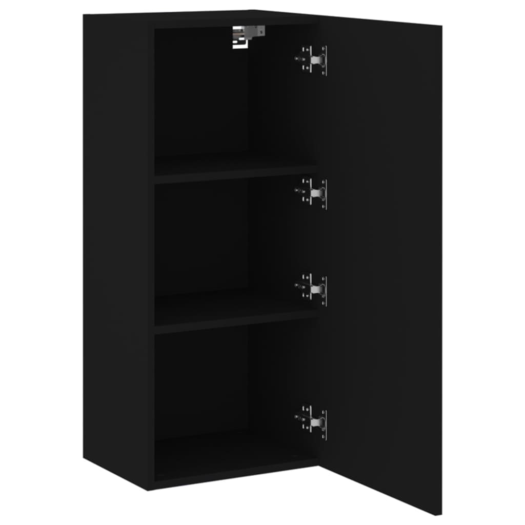 Mobile TV a Parete Nero 40,5x30x90 cm in Legno Multistrato 836925