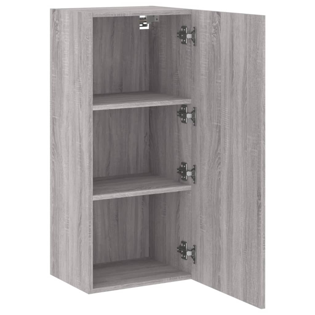 Mobile TV Parete Grigio Sonoma 40,5x30x90 cm Legno Multistrato 836929