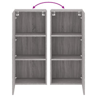 Mobile TV Parete Grigio Sonoma 40,5x30x90 cm Legno Multistrato 836929