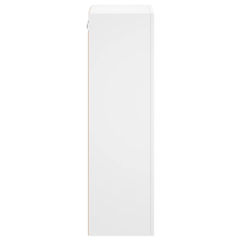 Mobile TV a Parete Bianco 40,5x30x102 cm in Legno Multistrato 836931