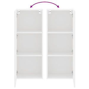 Mobile TV a Parete Bianco 40,5x30x102 cm in Legno Multistrato 836931